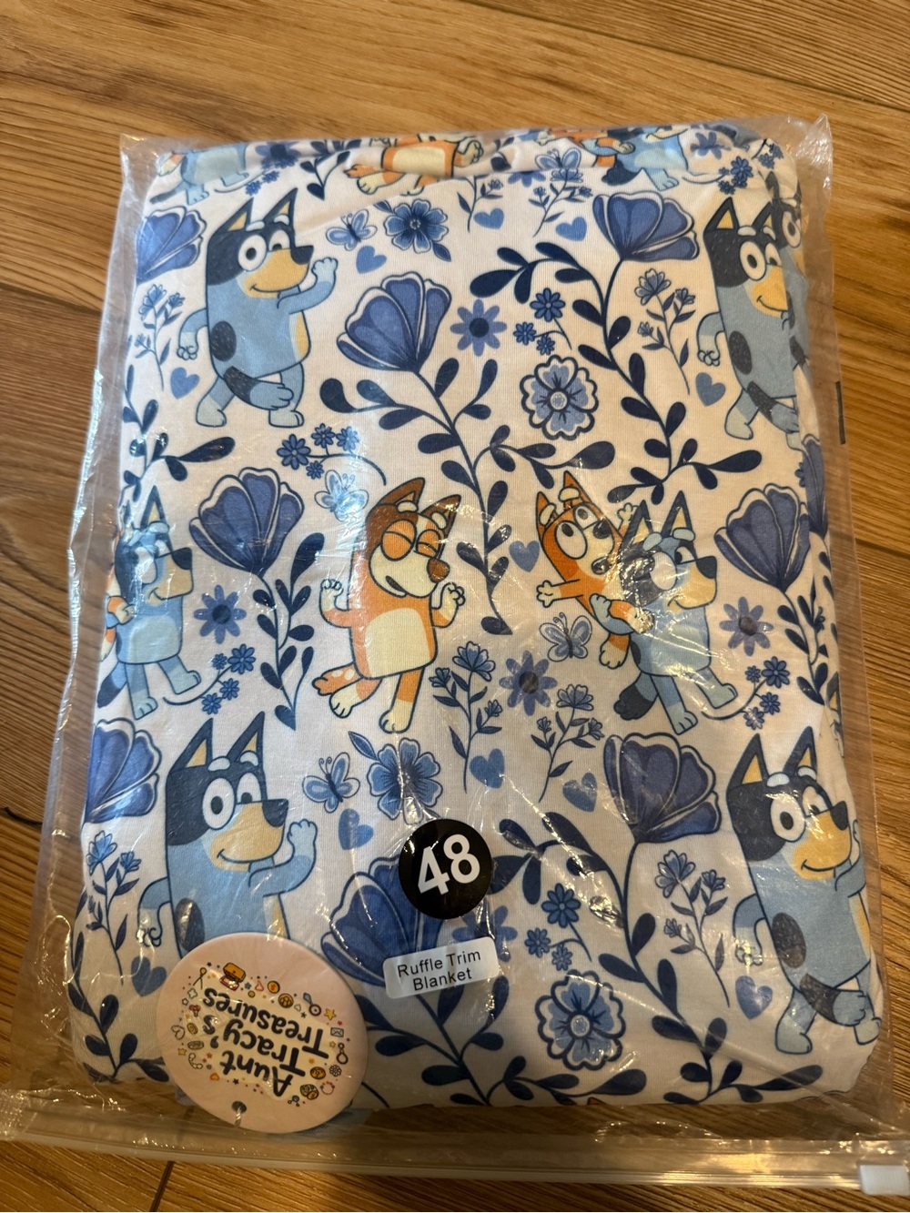NWT Aunt Tracy’s Treasures Bluey Fine China Bamboo Blanket 50x50